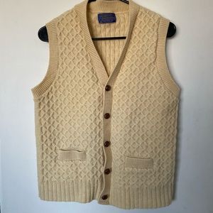 VINTAGE PENDLETON CREME KNITTED VEST